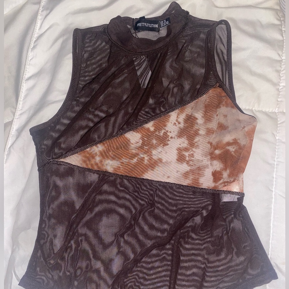 2 tone Brown Sheer Pretty little thing body suit